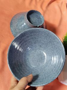 Tô nhựa melamine vân đá xanh đựng cơm bún phở tô xoắn miện loe - Tox16/17/18 cm