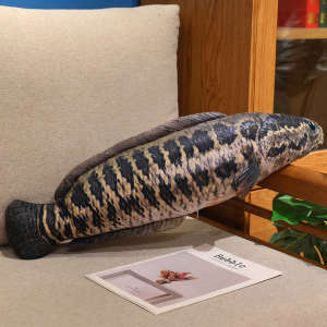 JOJO CASTLE Realistic Fish Series Plush Toys 40/60/80/100cm Stuffed Long Snakehead Yellowcheck Carp Perch Doll Throw Pillow Creative Home Decor