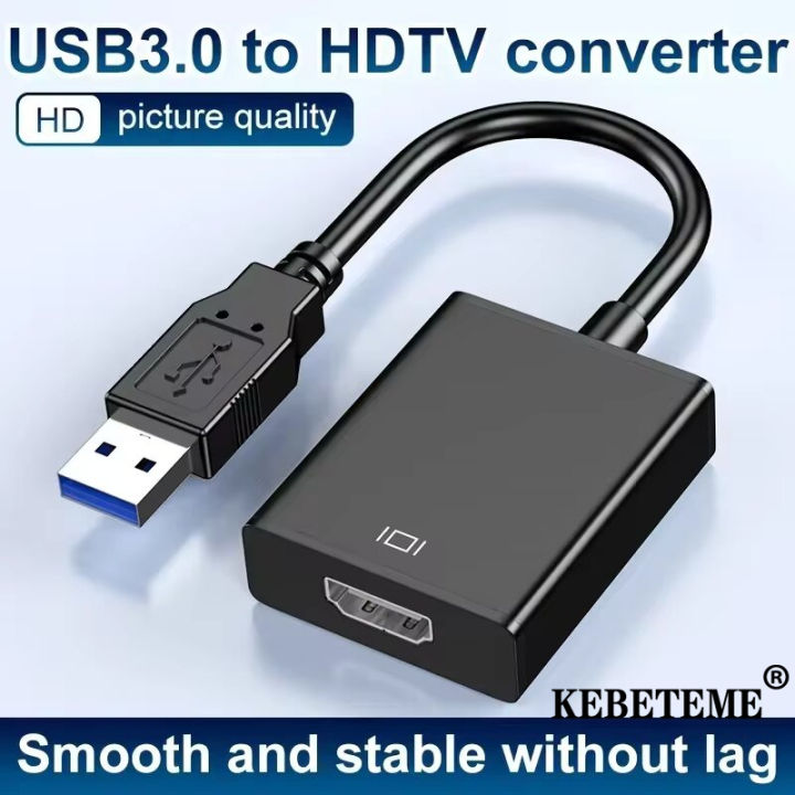 KEBETEME USB To HDMI Adapter, USB To HDMI 1080P Video