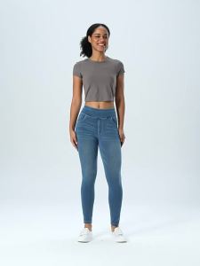 G7 Cross-border New Cat Whiskers Horse Hair High Waist Yoga Jeans for Women Slim Fit Pocket Straight-Leg Outdoor Workout Pants 7/7