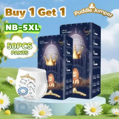 Puddle Jumper 50pcs Diaper Pants Pull-up Ultra-thin M-5XL Size Soft and Dry Unisex Breathable Diaper