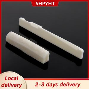 [COD] SHPYHT Local delivery Ship within 24 hours Ivory Buffalo Bone Bridge Saddle And Slotted Nut For 6 String Acoustic Guitar