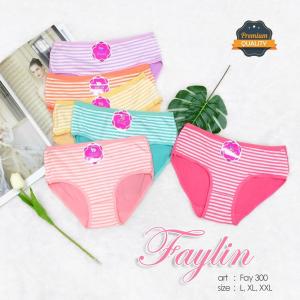 LUSINAN | Celana Dalam Wanita FAYLIN Motif Salur Super Lembut / CD Perempuan / FAY 300