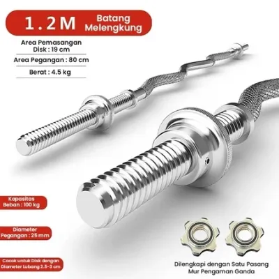 【COD】Peralatan kebugaran rumah seperti batang barbell angkat beban dumbbell barbell batang barbell standar