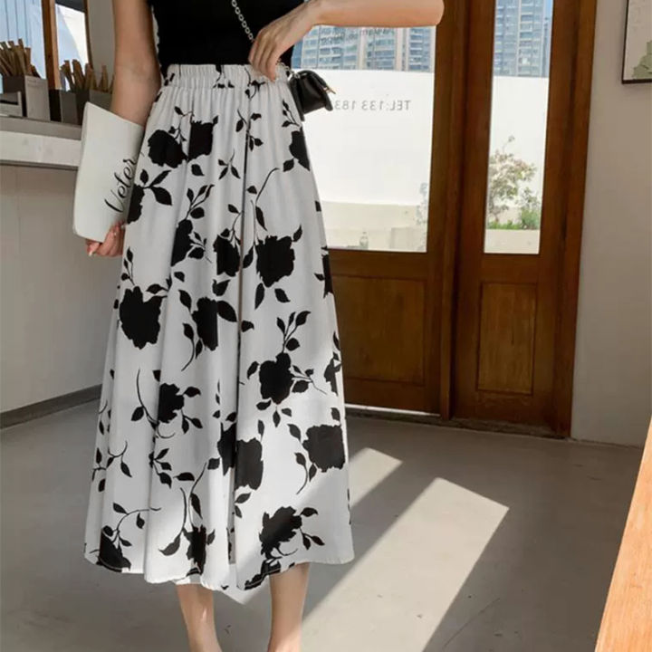 NLONKE Korean Style Floral White Maxi Skirt Lazada PH