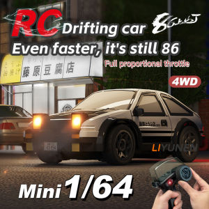 AE86 1/64 Desktop Mini Drift RC Car Model 4WD Full Proportional Throttle Remote Control Small Racing Car for Adult Kids Toy Gift