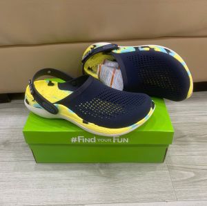 Giày sục crocs chuẩn xịn chống hôi chân nhựa tế bào êm mềm bền đi mưa lội nước đi biển literide 360 clog màu navy loang xanh đen