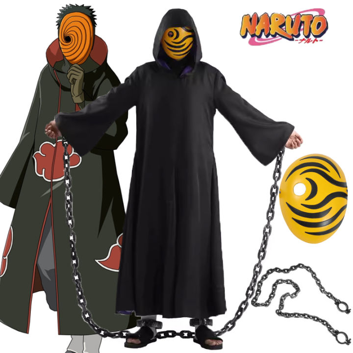 Naruto Akatsuki Uchiha Sasuke Cosplay Cloak – Black & Red Ninja Robe