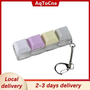 [COD] AqToCna Ship within 24 hours 4-Keys Mechanical Keyboard Key Toy Keychain Party Stress Relief DIY Fidget Button Keycap Fidget Keyboard Toys Finger Keyboard