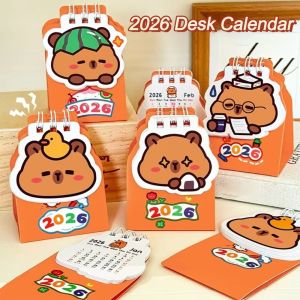 LETIGO Santa Claus 2026 Desk Calendar Cartoon Coil Binding Schedule Planner Cute Mini Desktop Calendar Desktop Decoration