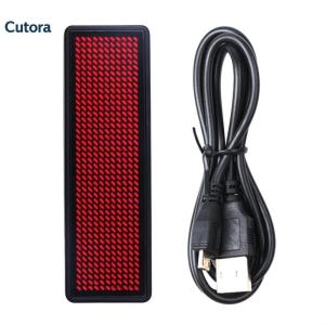 Cutora Portable Mini Electronic Nameplate Bluetooth Programmable Digital LED Name Tag  Rechargeable Rolling Name Information Label Logo Sign Support Multi Language for Waiter Staff led Badge  Chest Tag