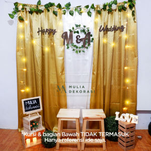 Dekorasi Backdrop Lamaran Nikahan Akad Nikah Aqiqah Background Bekdrop Paket Mulia Satin Premium Backdrop Kain Satin Gold Aksesori Acara Ulang Tahun - Lazada