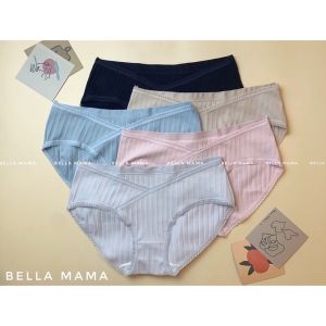 Set 5 Quần Lót Bầu Cạp Chéo Cotton Tăm Pha Ren Mềm Nhẹ Siêu Co Dãn Mỗi Quần Lót Bầu 1 túi Zip Bella Mama
