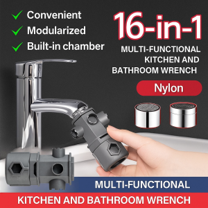 16-in-1  Kitchen and bathroom multifunctional repair wrench  Faucet Sink Pipe Plumbing Tool  Toilet Sink Pipe Repair