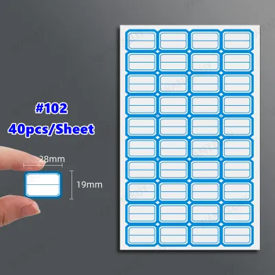 1 Sheet Waterproof Empty Label Price Noted Sticker Blue Red Colour Paper Self Adhesive Name Product Rectangle 不干胶标签价格贴纸
