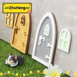 zhuheng 1 Bộ mô hình cửa sổ cửa nhà búp bê cổ tích huỳnh quang thu nhỏ đồ chơi trang trí nhà cửa