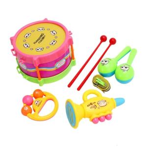 Developmental Music Instruments Toy For Toddler Auditory Percussion Musical Toy Including Sand Shaker Hand Drum Trumpet