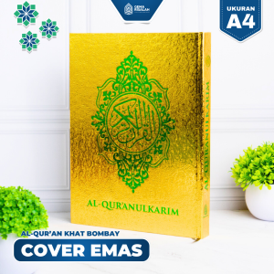 Gema Risalah Alquran Cover Emas A4 Khat Bombay Premium HVS 21x30cm