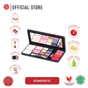 Viva Queen Make Up Kit Romantic - 4 in 1 TWO WAY CAKE BLUSH ON EYE SHADOW & LIPSTICK (tersedia 5 koleksi warna)