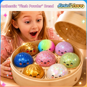 New Glitter Dumpling Glitter Dumpling Squishy with 24PCS Box Dumplings Sensory Squeeze Toy for Stress Relief