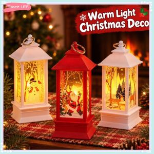 Taste LIFE.my Christmas Led Wind Lantern Night Light Battery Powered Santa Snowman Tabletop Hanging Ornament Holiday Home Decor