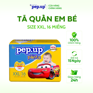 Tã/ Bỉm Quần Em Bé Pep.up Cottony 3D Gói Trung Siêu Mềm Mại Siêu Khô Thoáng Size S/M/L/XL/XXL