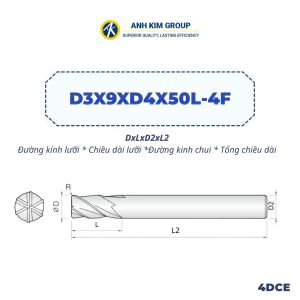 [D1-D8] Dao phay ngón hợp kim 4 me HRC65 EndMill - CNC Ánh Kim