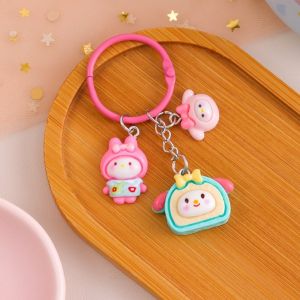 พวงกุญแจ จี้การ์ตูนอนิเมะ Sanrio Hello Kitty Kawaii Cinnamoroll สําหรับห้อยกระเป๋าเป้สะพายหลัง