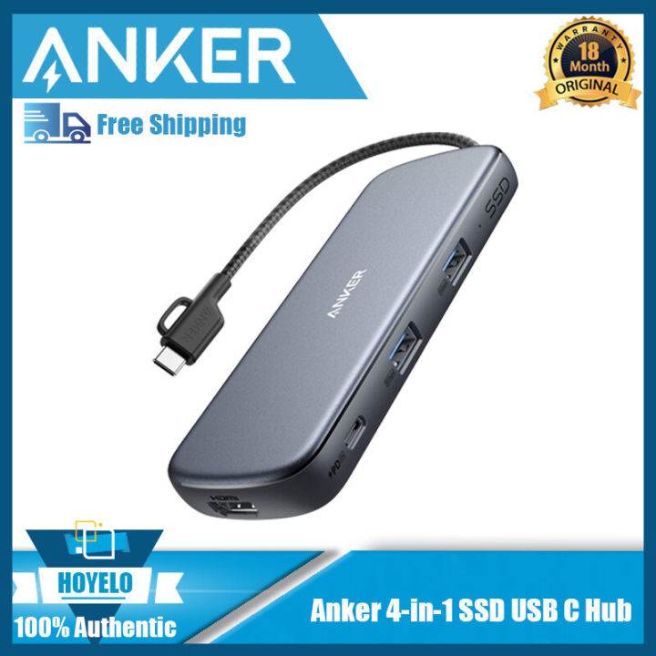 Anker Powerexpand 4-in-1 Ssd Usb C Hub, Với 256g Lưu Trữ Ssd, 4k Hdmi 