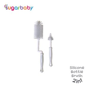 Sugarbaby Standing Silicone Bottle Brush 2in1 | Silicone Bottle Brush 2in1+ Nipple Brush BPA FREE