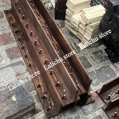 Kệ gỗ treo tường có móc kệ để đồ decor phòng khách kệ treo chìa khóa áo túi xách