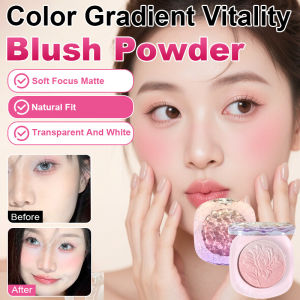 💥 Hot Sale💥 Pink Blush Long-lasting Blush Velvet Melting Skin Pearl Gradient Soft and Waxy Gentle Nude Makeup Translucent White and Red Brighten Up