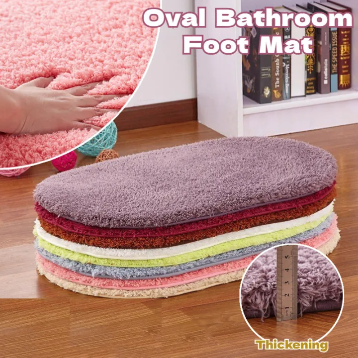 Thicken Plush Elliptical Carpet Water Absorbent Non Slip Rug Soft Floor ...