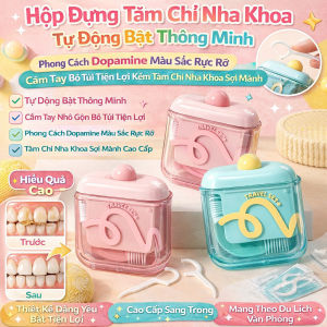 Hộp Đựng Tăm Chỉ Nha Khoa Tự Động Bật Thông Minh Phong Cách Dopamine Màu Sắc Rực Rỡ Cầm Tay Bỏ Túi Tiện Lợi Kèm Tăm Chỉ Nha Khoa Sợi Mảnh Vệ Sinh Răng Miệng Cao Cấp Sang Trọng Mang Theo Du Lịch Văn Phòng Mẫu Mới  Chăm Sóc Răng Miệng Toàn Diện Dễ Sử