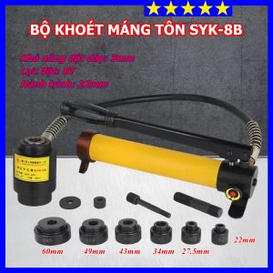 Bộ Khoét Tôn Thủy Lực SYK8B - Lực Đột 8T - Khả Năng Đột Dày 3mm - Bảo Hành 6 Tháng