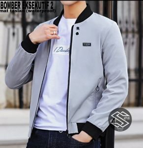 Jaket Bomber Eksekutif 2 Pria Keren / Jaket Bomber Pria / Jaket Parasut Pria / Jaket Anti Air Pria / Jaket Bomber Pria Distro