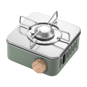 Diary Camping (Button is updated to Wooden)2800w Power Mini Cassette Furnace Outdoor Stove Electronic Ignition Overpressure Protection Portable Camping Cooking Picnic Blue-flame Tech with Adjustable Valve for Hiking/BBQ 