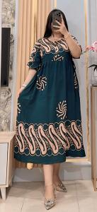 Daster Jumbo Rayon Busui Sleting Depan Lengan Pendek LD 110 CM Daster Kekinian Terbaru