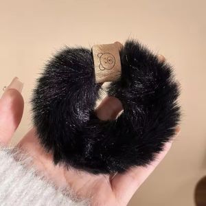 3Pcs Cozy Winter Plush Hair Tie Korean Style Cute Bear Soft Plush Scrunchie Hair Accessories Ponytail Holder Headwear ﻿