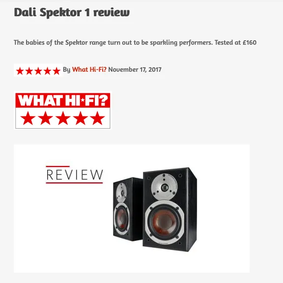 Dali Spektor Bookshelf Speakers Year Local Supplier Warranty