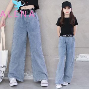 ALENA Baggy Pants For Kids Girls Spring And Autumn Jeans New Childrens Trousers Big Girls Casual Loose Wide Legs Girl Pant  Kids Girls Pants
