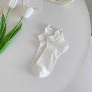 Summer Embroidery Bow Knot Short Socks Harajuku Cute Lolita Casual Ankle Socks Breathable Women Girls Tube Sock