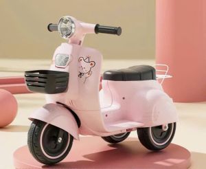 Xe Máy Điện trẻ em vecpa Q518 cho bé 1-4 tuổi - Xe Moto Điện Trẻ Em có bàn chân ga có nhạc có đèn