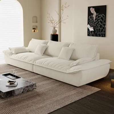 Luxury French Cream Style Sailing Sofa Bed Apartment Living Room Sofa Small Space Suitable Lazy Sofa