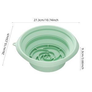 NOBLELYN Silicone Face Ice Bath Bowl Cold Therapy Built-in Ice Tray Skincare Washbasin Foldable Portable Ice Basin for Women Girls