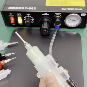 Pneumatic glue dispensers – manual and semi-automatic liquid glue dispensing machines for industrial/electronic assembly.