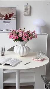 Wabi-Sabi Style French Ceramic Vase Desktop Flower Arrangement Ornament High-End Niche Home Decoration Ceramic Flower Vase