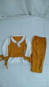 Baju Muslim Anak Perempuan Set Baju Kerah Mutiara Murah Usia 1-12 Tahun