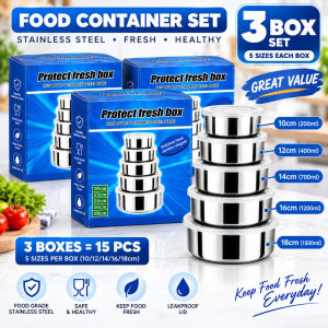4 Size 304 Stainless Steel Airtight Vacuum Food Storage Container Leakproof Fresh Keeping Box