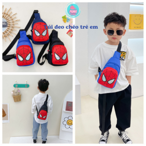 Túi đeo chéo bé trai 3-10 tuổi hình người nhện túi bao tử bé trai vải nylon ngăn để đồ siêu rộng Pama STORE PK85
